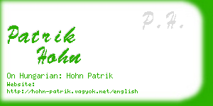 patrik hohn business card